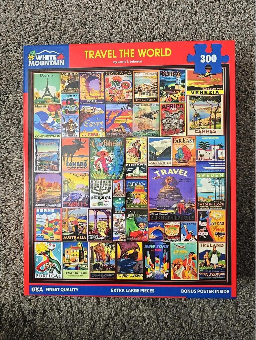 White Mountain Travel the World 300 Pc Collage Puzzle